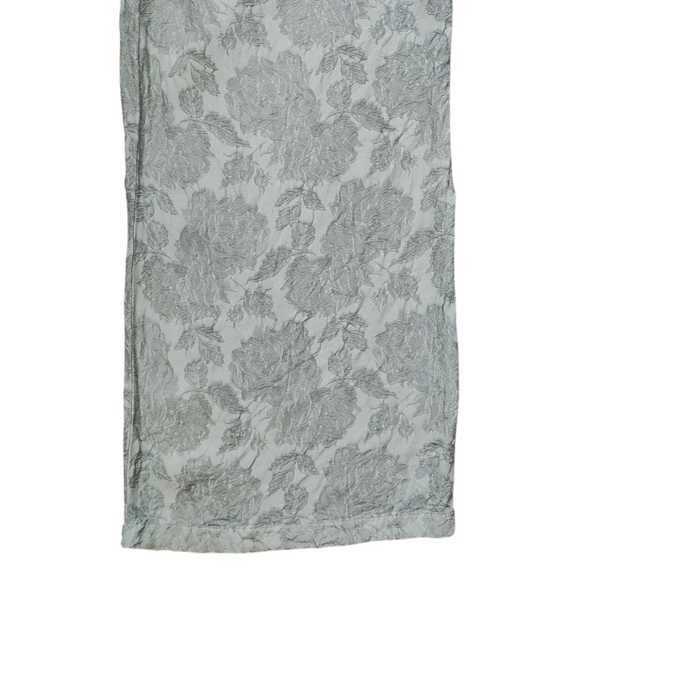 CP Shades Sage Green Floral Jacquard Wide Leg Pants Pull On Resort Boho Size M - Picture 6 of 10